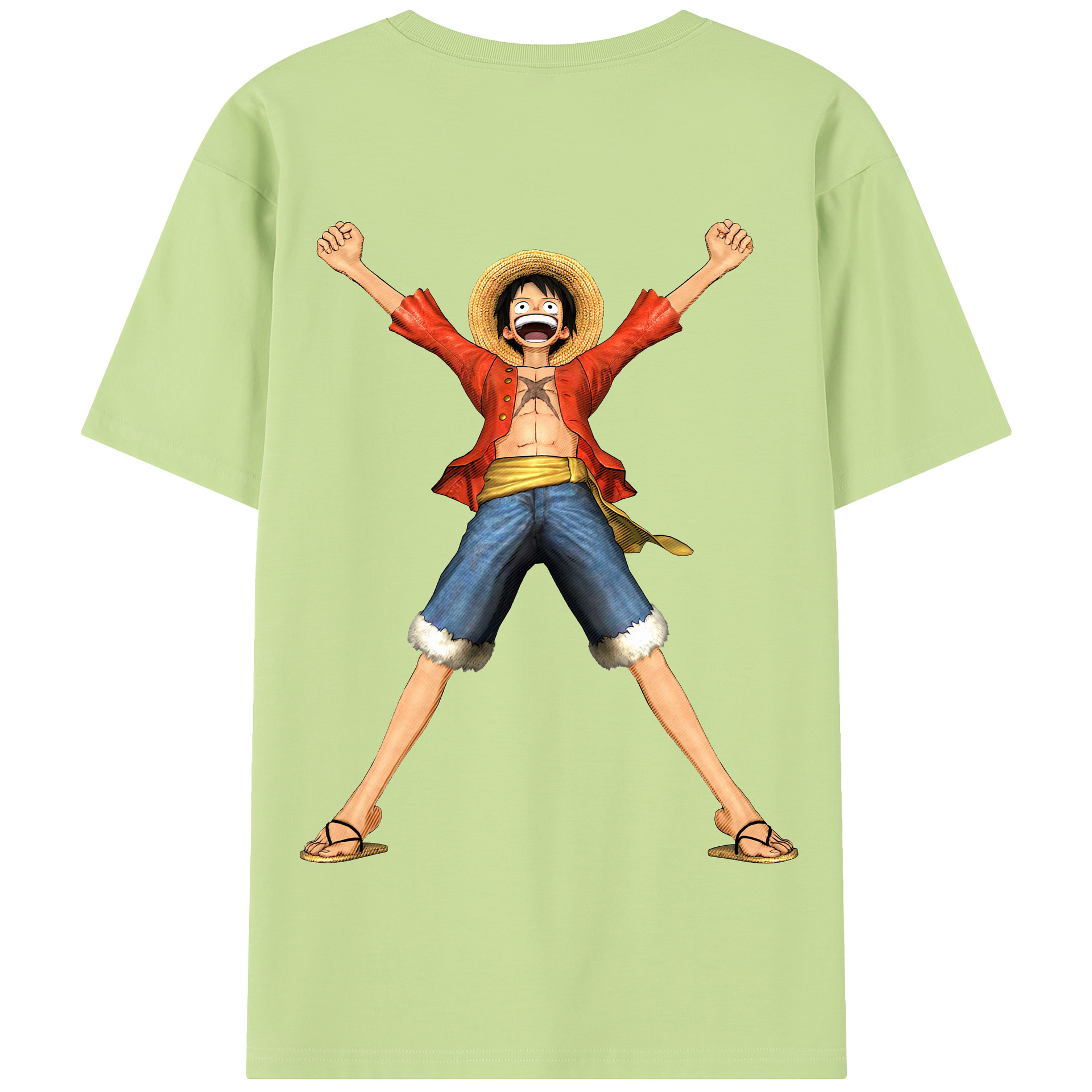 ワンピース モンキー・D・ルフィ ONE PIECE Monkey D. Luffy 綿100％半袖Tシャツ（背面プリント）